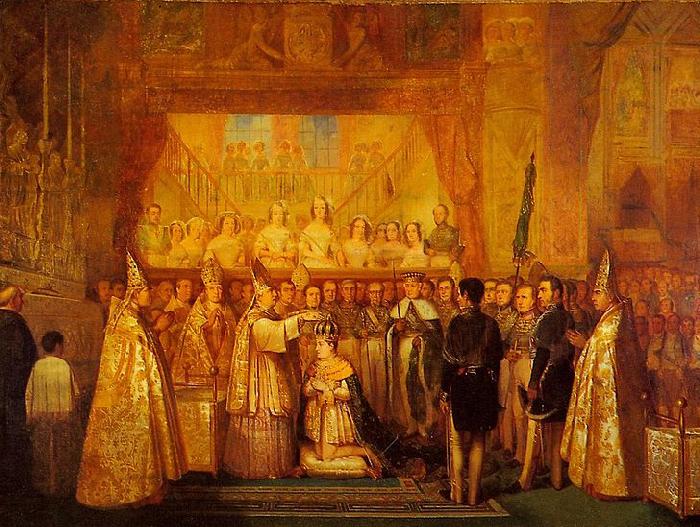 Francois-Rene Moreaux Coronation of Pedro II of Brazil France oil painting art